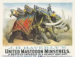 1878. J. H. Haverly's United Mastodon Minstrels, theater poster