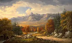 John White Allen Scott (1815–1907) Mount Chocorua[57] Storm clouds in both corners of the sky