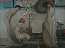 Three Figures, Pink and Grey 1868–1878 oil on canvas