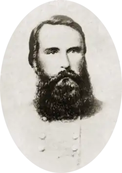 Oval portrait of Longstreet in a Confederate general's uniform