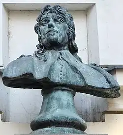 Bust of Václav Hollar, bronze, Soukenická, Prague