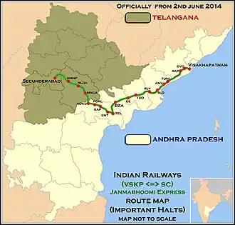 Janmabhoomi Express Route map
