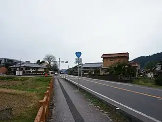 Japan route 498 in Wakaki Post Office intersection, Takeo.jpg