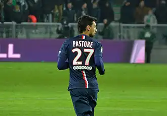 Javier Pastore au stade Geoffroy Guichard durant le match Saint Etienne - Paris SG le 25 janvier 2015.
