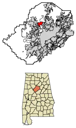 Location in Jefferson County and Alabama