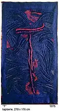 Big T, author's, hand-woven tapestry 270 × 176 cm, 1975