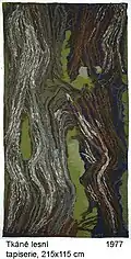 Tissues of the Forest, author's, hand-woven tapestry 215 × 115 cm, 1977