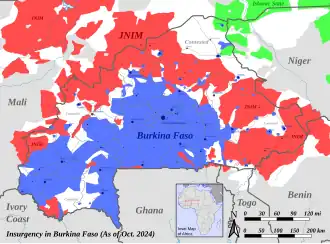 Map of Burkina Faso Civil War