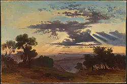 Sun Breaking through Clouds above the Roman Campagna