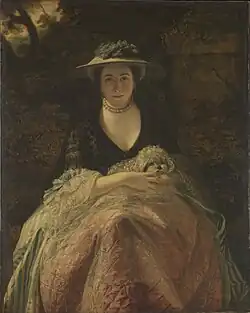 Portrait of Nelly O'Brien by Joshua Reynolds. Reynolds produced several portraits of O'Brien, this was possibly the one he exhibited in 1762