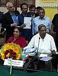 KE Lead Members: Clarence Pereira, Charles Gomes & Valerian Fernandes meeting the Karnataka Chief Minister, Siddaramaiah on 2 February 2018 as part of industry delegation to present proposals for the budget 2018 on behalf of KE
