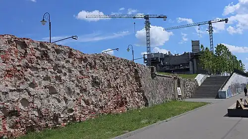 Remains of the castle south terrace in June 2024