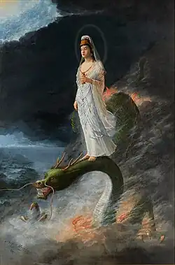 Kannon Riding a Dragon, 1890
