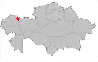 Location of Shyngyrlau District in Kazakhstan