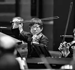 Kazuhiro Takagi performs violin with Dallas Chamber Symphony