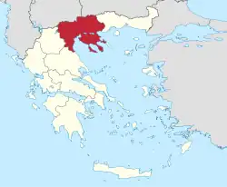 Location of Central Macedonia