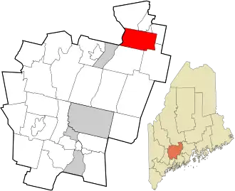 Location in Kennebec County and the state of Maine