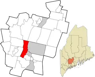 Location in Kennebec County and the state of Maine.