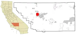 Location in Kern County and the state of California