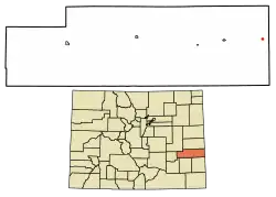Location within Kiowa County and Colorado