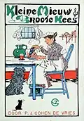 "Kleine Mieuw en Groote Kees" (1923) by P.J. Cohen de Vries. Book binding drawn by Bas van der Veer.