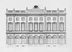 Cornelis Outshoorn (1812-1875) and Frederik Willem Conrad (1800-1870): Architect's drawing from 1854 of the older Royal Post Office at Nieuwezijds Voorburgwal 192, which was taken down in 1897.