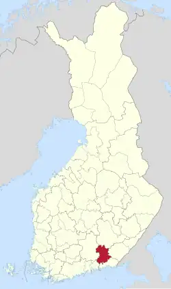 Location of Kouvola sub-region