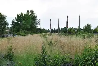 Railway at the height of Mysłakowice railway station (view towards Karpacz railway station)