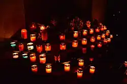Candles offered in veneration to Jesus Christ during the Holy Week.