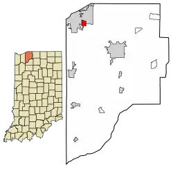 Location of Trail Creek in LaPorte County, Indiana.