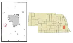 Location of Denton, Nebraska