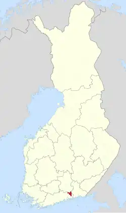 Location of Lapinjärvi in Finland