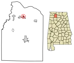 Location of North Courtland in Lawrence County, Alabama