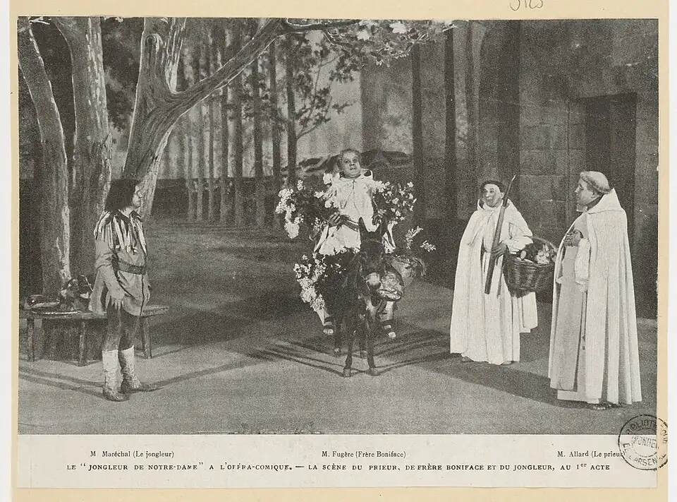 Le jongleur de Notre Dame, miracle de Maurice Lena et Jules Massenet : documents iconographiques