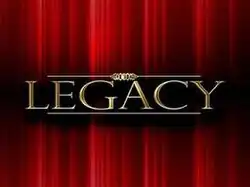 An image with black vertical lines over a red background. The series title is displayed on the center of the image.