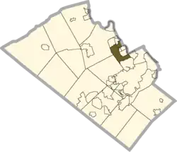 Location of Whitehall Township in Lehigh County, Pennsylvania
