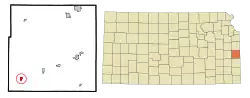 Location within Linn County and Kansas