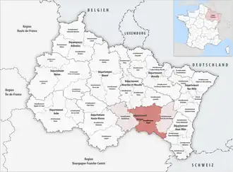 Location within the region Grand Est