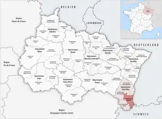 Location within the region Grand Est