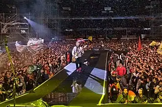 Los Piojos during their last concert at the River Plate Stadium. Buenos Aires, 2009