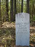 The "Liberty West Baptist Cemetery" is one of the last remaining vestiges of Louina, Alabama.