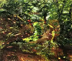 Forest Interior in Bernried (1892), oil on canvas, 94 × 110 cm., Galerie G. Paffrath, Düsseldorf