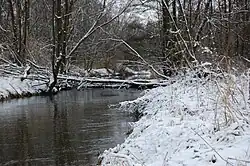 the Lubienka river in the village of Potok