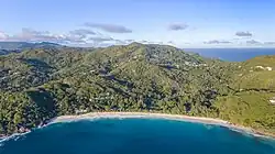 Aerial of beach Anse Intendance