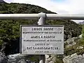 The plaque on the footbridge over the Luibeg Burn