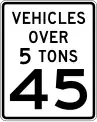 R2-2cP Vehicles over 5 tons speed limit (plaque)