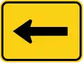 W16-5PL Supplemental arrow to the left (plaque)[e]