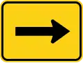 W16-5PR Supplemental arrow to the right (plaque)[e]