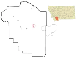 Location in Madison County and the state of Montana