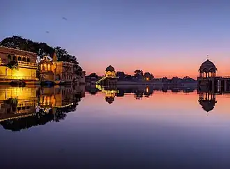 Early morning view of the Gadisar Lake